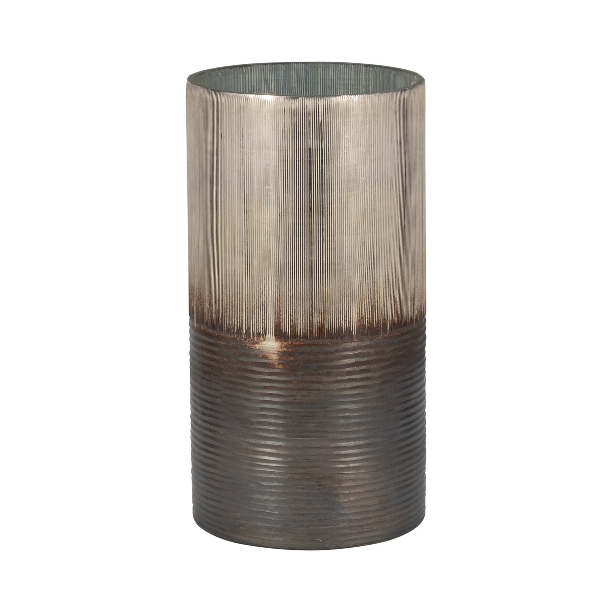 Grabtown Silver Large Glass Metallic 2-Tone Vase