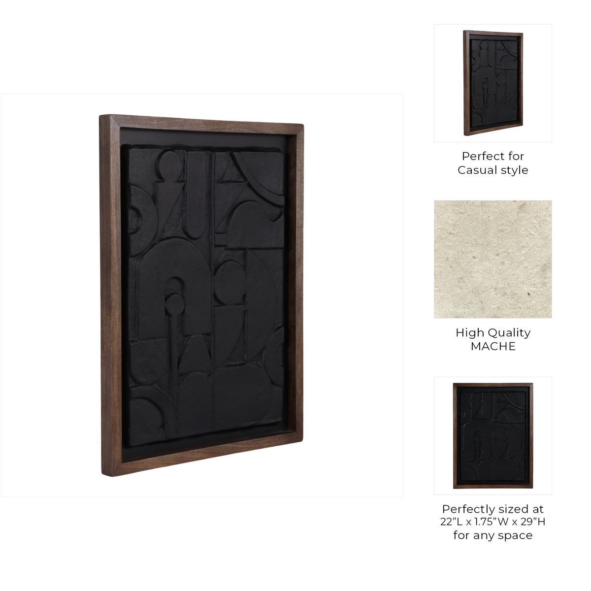 Westmorland Black/Dark Brown Paper Mache Wall Art