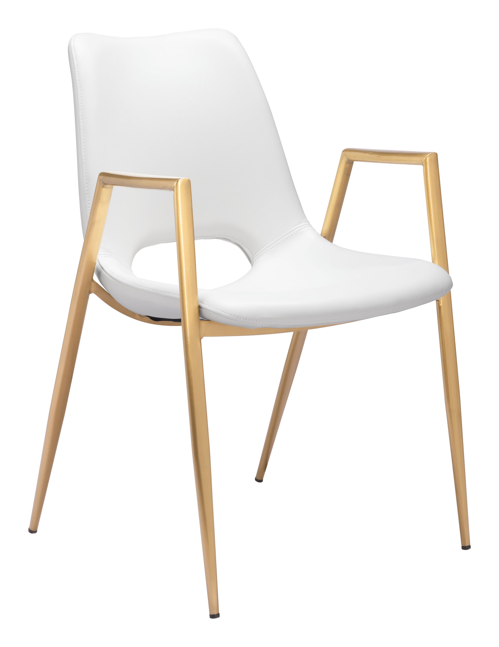 Desi White & Gold Dining Chair (Set of 2)