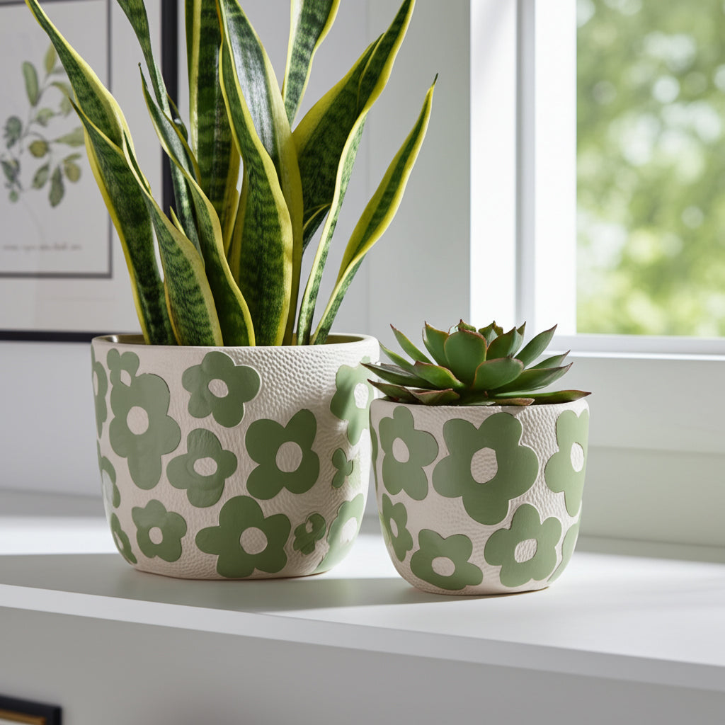 Axelgrove Green Planters (Set of 2)