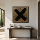 Wilmington Gold/Black Hand Painted Kisses X Framed Wall Art