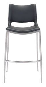 Ace Black & Silver Barstool (Set of 2)