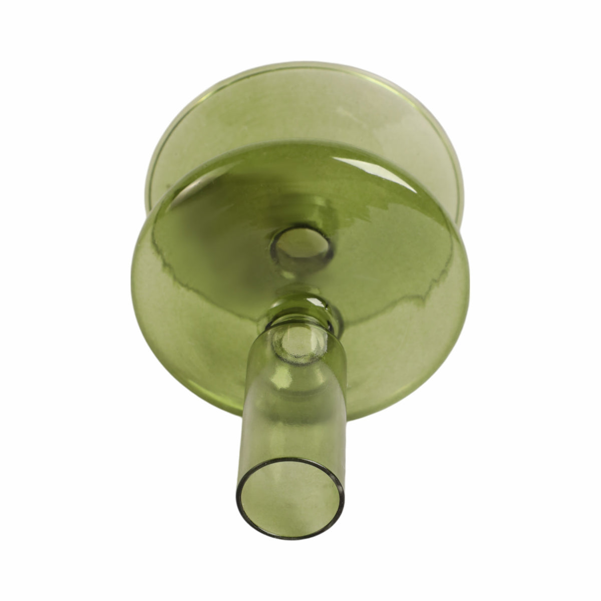 Ellenland Olive Vintage Glass Taper Candle Holder