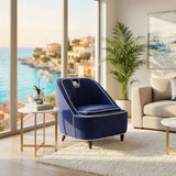 Bay Park Dark Blue/White Two-Toned Accent Chair