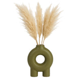The Oaks Olive Ceramic Donut Footed Vase