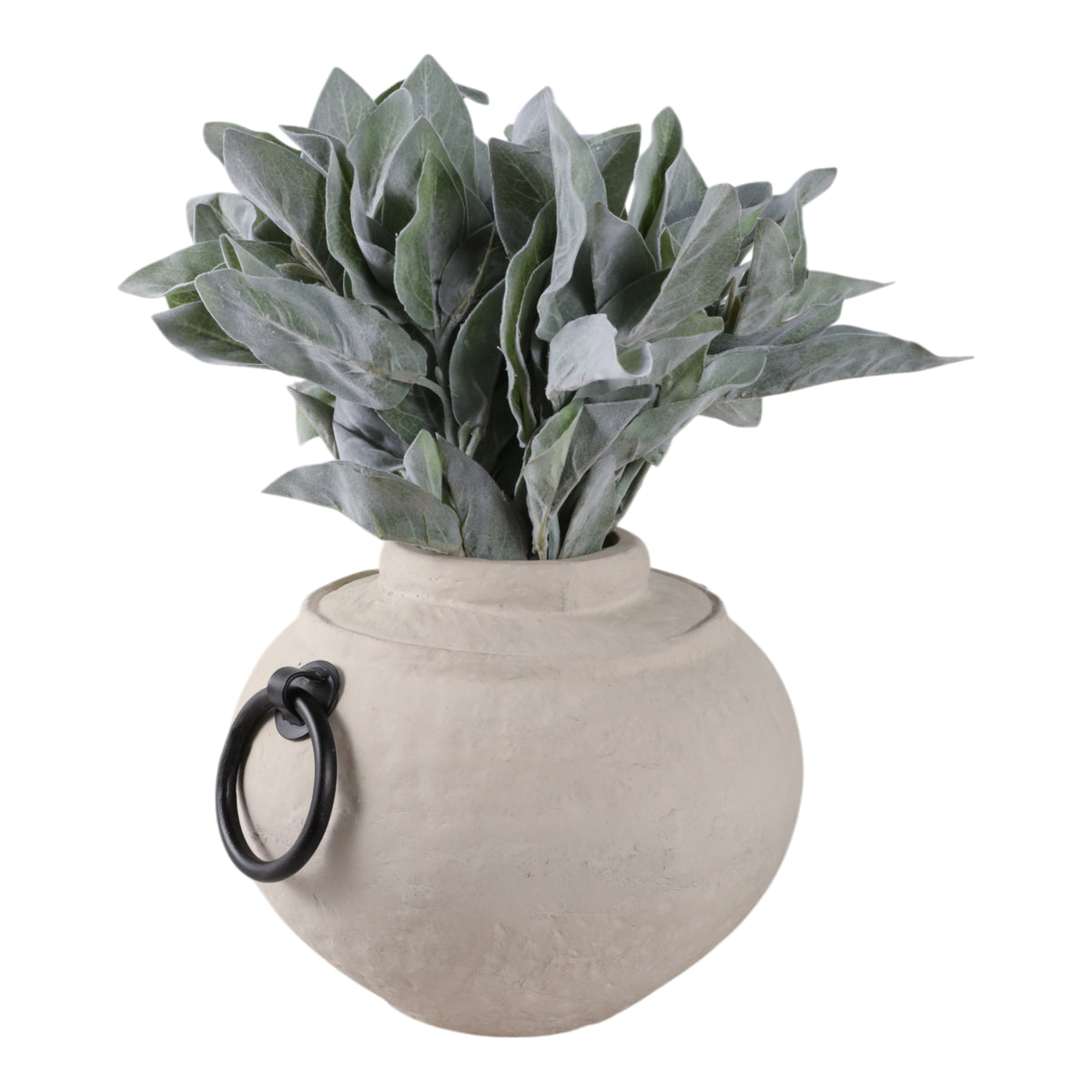 Haroldwood Ivory/Black Ecomix Vase with Metal Handles