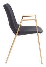 Desi Black & Gold Dining Chair (Set of 2)