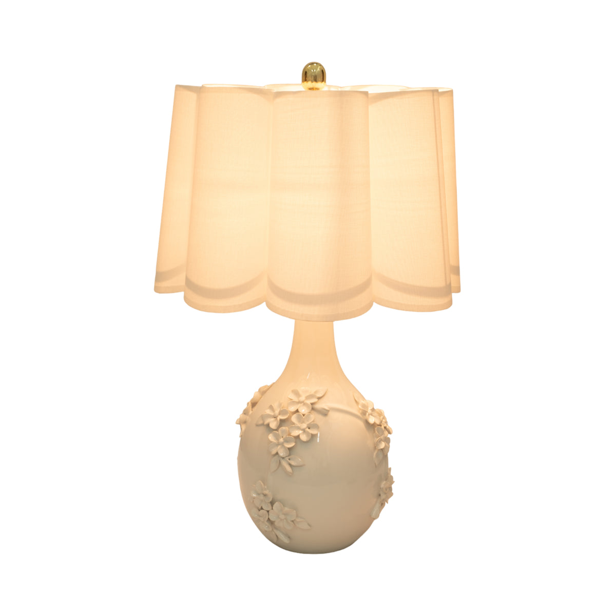 Dow Cream Floral Applique Table Lamp