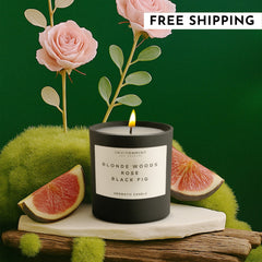 8oz Blonde Woods | Rose | Black Fig Candle with Lid and Box (Inspired by The EDITION Hotel®) - Ornate Home
