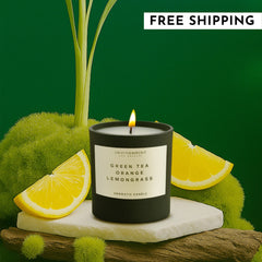 8oz Green Tea | Orange | Lemongrass Candle with Lid and Box (Inspired by Delano Beach Club Hotel®) - Ornate Home
