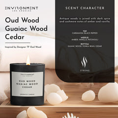 8oz Oud Wood | Guaiac Wood | Cedar Candle with Lid and Box (Inspired by Tom Ford Oud Wood®) - Ornate Home