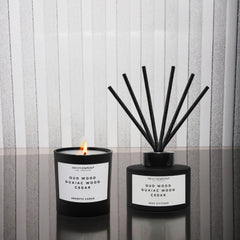 8oz Oud Wood | Guaiac Wood | Cedar Candle with Lid and Box (Inspired by Tom Ford Oud Wood®) - Ornate Home