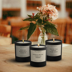8oz Sandalwood | Vanilla | Amber Candle with Lid and Box (Inspired by Hotel Costes®) - Ornate Home