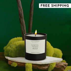 8oz Santal | Tonka | Musk Candle with Lid and Box (Inspired by Le Labo Santal® and 1 Hotel®) - Ornate Home