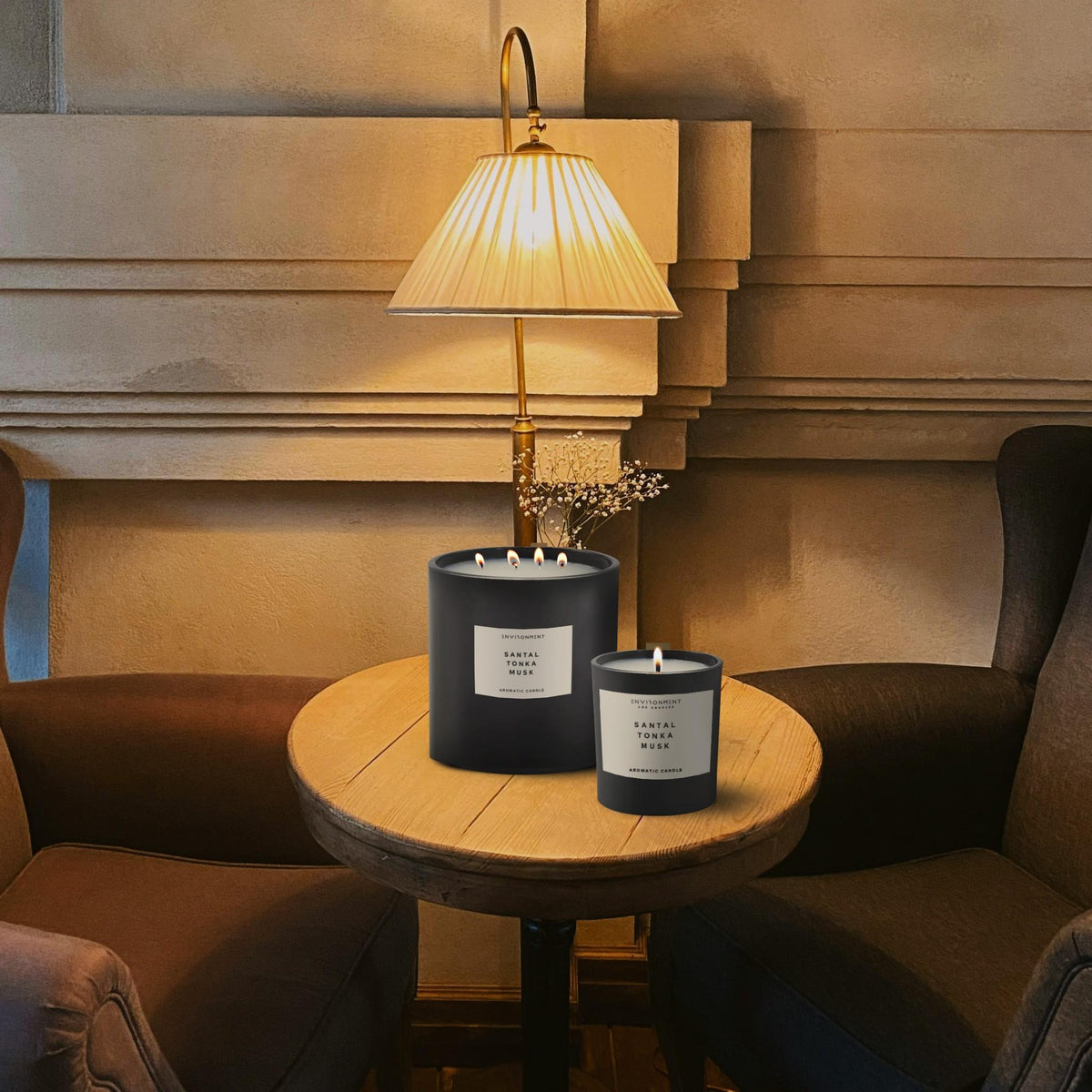 8oz Santal | Tonka | Musk Candle with Lid and Box (Inspired by Le Labo Santal® and 1 Hotel®) - Ornate Home