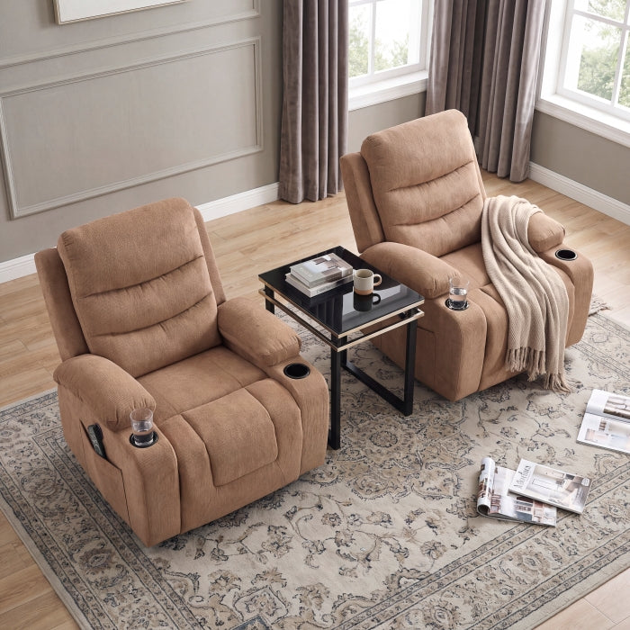 Sereno Black Power Lift Chair With Massage Heat Charging Ports And Cup-holders