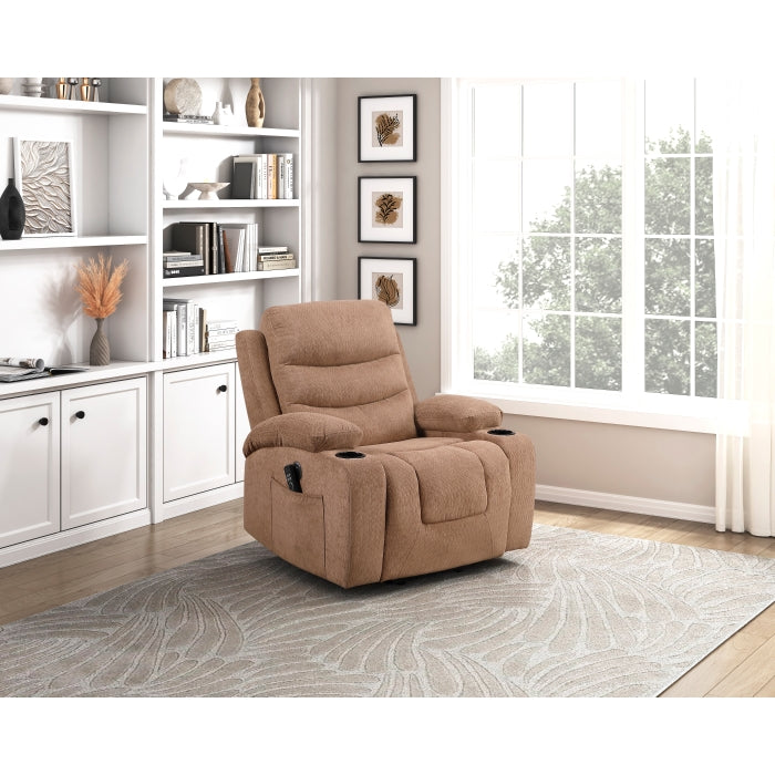 Sereno Black Power Lift Chair With Massage Heat Charging Ports And Cup-holders