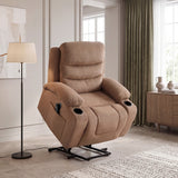 Sereno Black Power Lift Chair With Massage Heat Charging Ports And Cup-holders