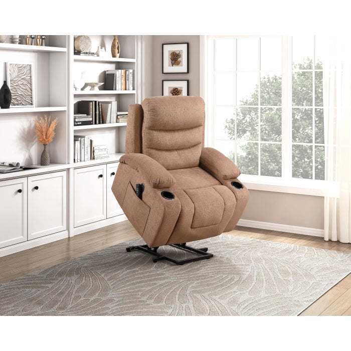 Sereno Black Power Lift Chair With Massage Heat Charging Ports And Cup-holders