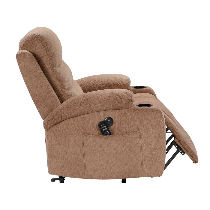 Sereno Black Power Lift Chair With Massage Heat Charging Ports And Cup-holders