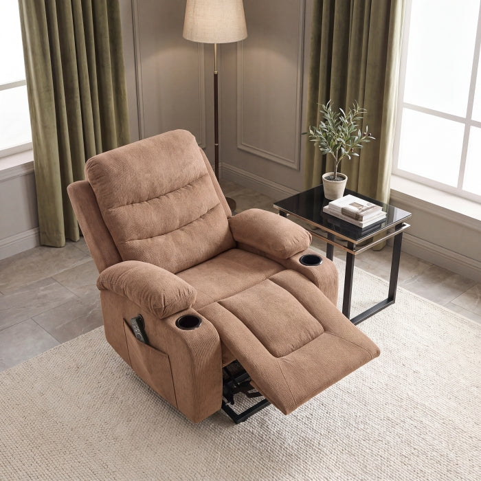 Sereno Black Power Lift Chair With Massage Heat Charging Ports And Cup-holders