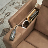 Flinlock Caramel Power Glider Recliner with Audio System