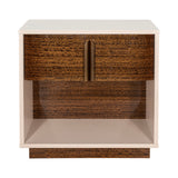Pavira Walnut 1-Drawer Nightstand with LED Lights