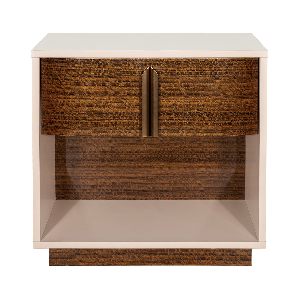 Pavira Walnut 1-Drawer Nightstand with LED Lights