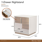 Pavira Walnut 1-Drawer Nightstand with LED Lights
