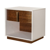 Pavira Walnut 1-Drawer Nightstand with LED Lights