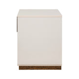 Pavira Walnut 1-Drawer Nightstand with LED Lights