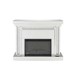 Nysa Mirrored & Faux Crystals Fireplace - Ornate Home