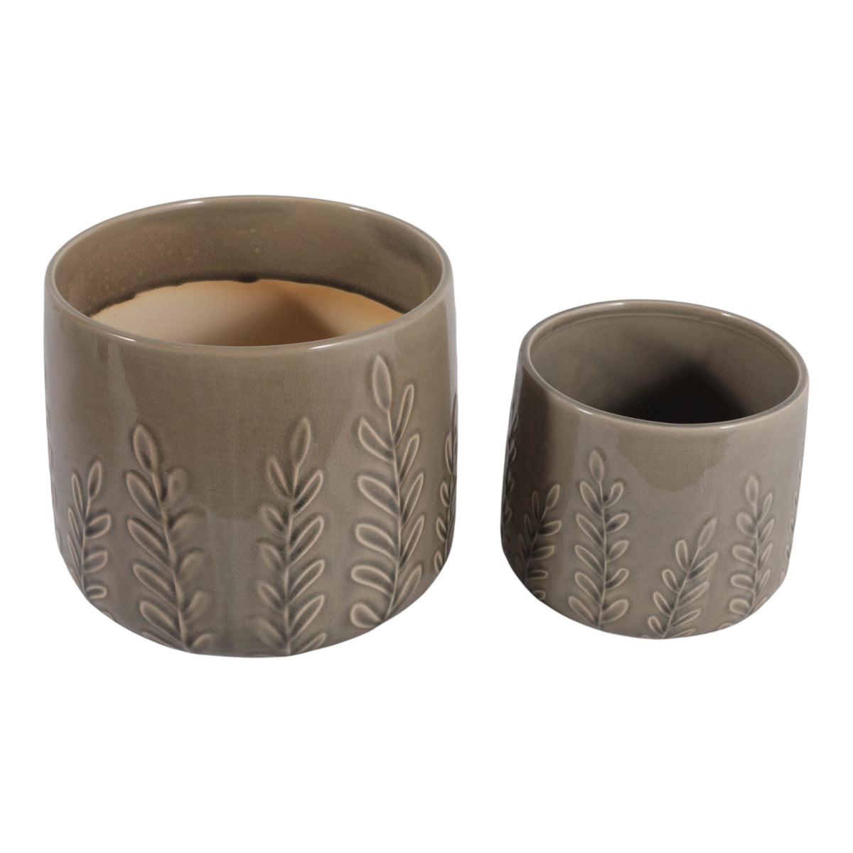 El Adobe Sage Embossed Vines Planters (Set of 2)