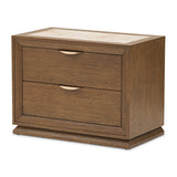 Portrait Sienna Brown 2-Drawer Nightstand with LED Lights