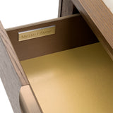 Portrait Sienna Brown 2-Drawer Nightstand with LED Lights