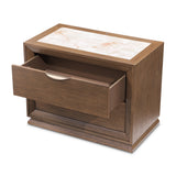 Portrait Sienna Brown 2-Drawer Nightstand with LED Lights