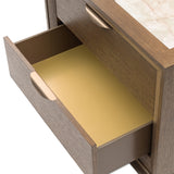 Portrait Sienna Brown 2-Drawer Nightstand with LED Lights