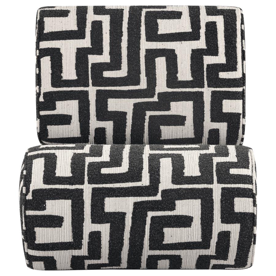 Eimer Black Geometric Jacquard Accent Chair