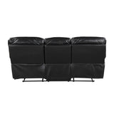 Maverick Black Double Reclining Sofa With Drop-down Cup Holders