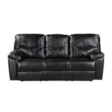 Maverick White Double Reclining Sofa With Drop-down Cup Holders