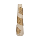 Pico White/Gold Aluminum Wrapped Vase