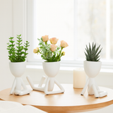 Cohasset White Ceramic Sitting Humans Planters (Set of 3)