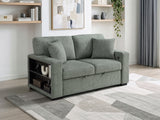 Alcove Green Loveseat With Pull-out Bed Arms With Shelves And Charging Ports