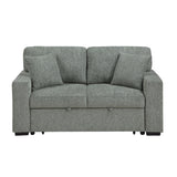 Alcove Green Loveseat With Pull-out Bed Arms With Shelves And Charging Ports