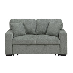 Alcove Green Loveseat With Pull-out Bed Arms With Shelves And Charging Ports
