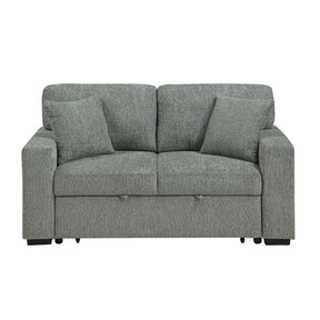 Alcove Green Loveseat With Pull-out Bed Arms With Shelves And Charging Ports