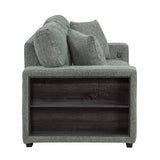 Alcove Green Loveseat With Pull-out Bed Arms With Shelves And Charging Ports