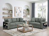 Alcove Green Loveseat With Pull-out Bed Arms With Shelves And Charging Ports