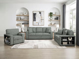 Alcove Green Loveseat With Pull-out Bed Arms With Shelves And Charging Ports