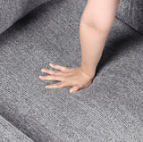 Alcove Gray Sofa With Pull-out Bed Center Drop-down Cup Holders Arms With Shelves And Charging Ports